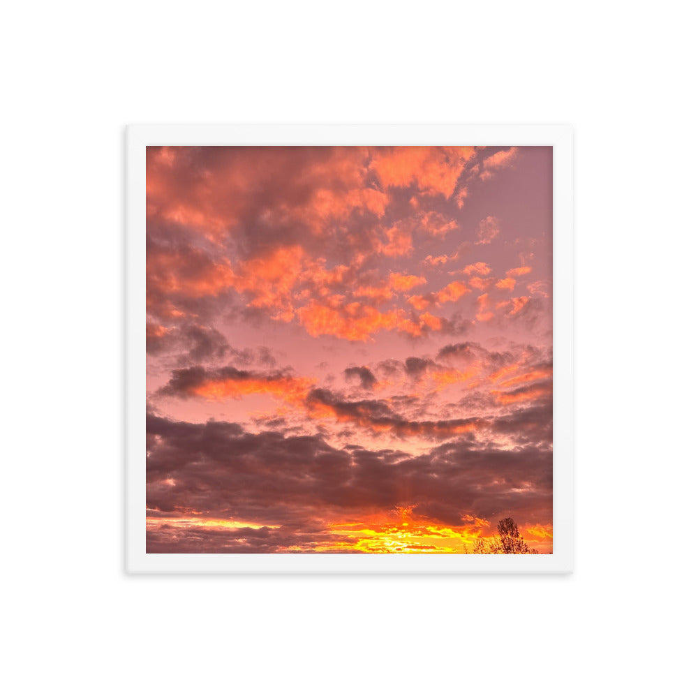 Pink & Purple Sunset Framed photo paper poster