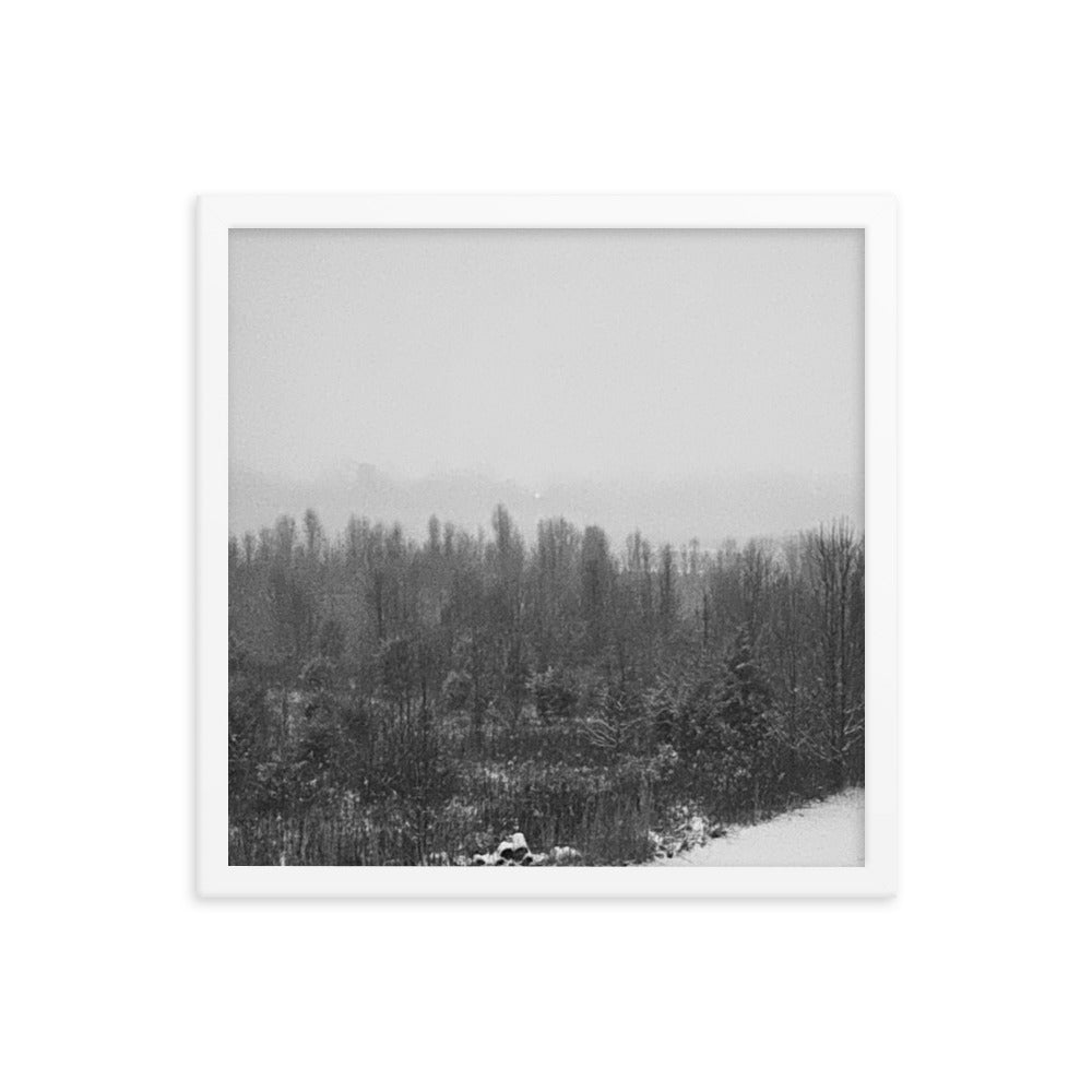 Snowy Path Framed photo paper poster