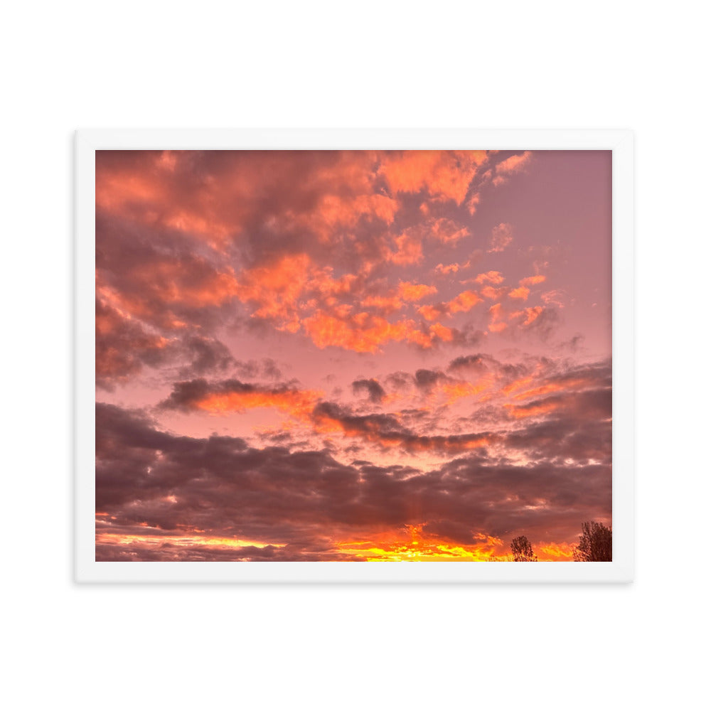 Pink & Purple Sunset Framed photo paper poster