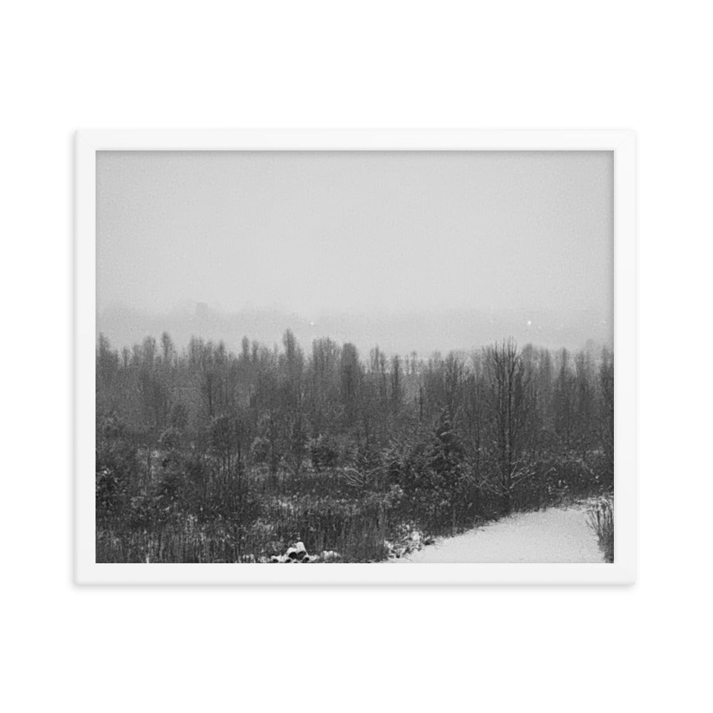 Snowy Path Framed photo paper poster