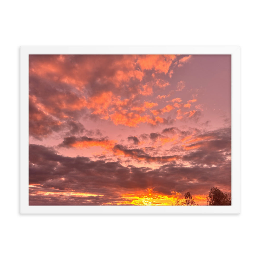 Pink & Purple Sunset Framed photo paper poster