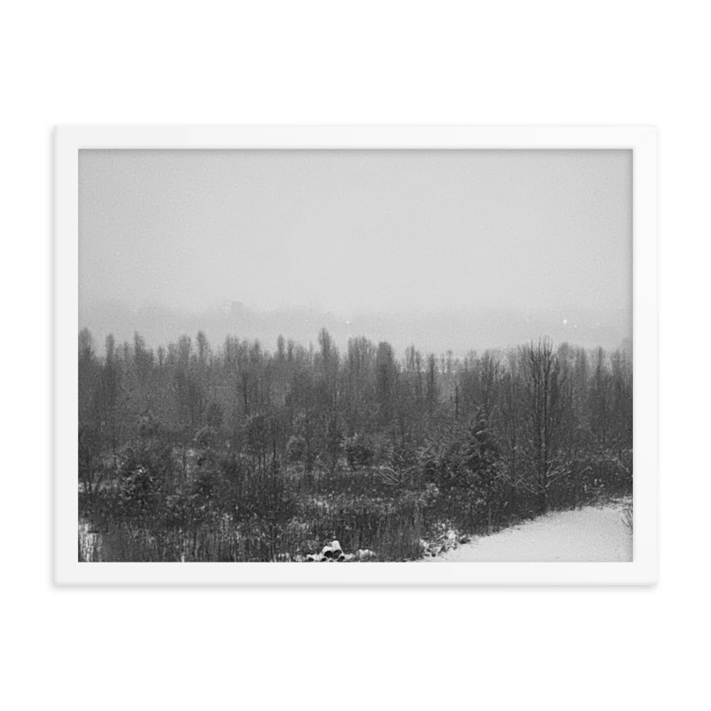 Snowy Path Framed photo paper poster