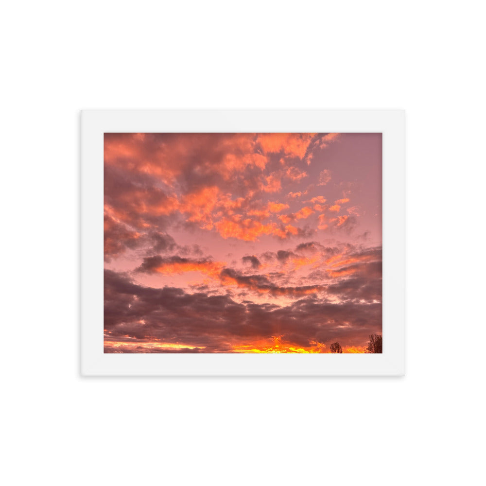 Pink & Purple Sunset Framed photo paper poster