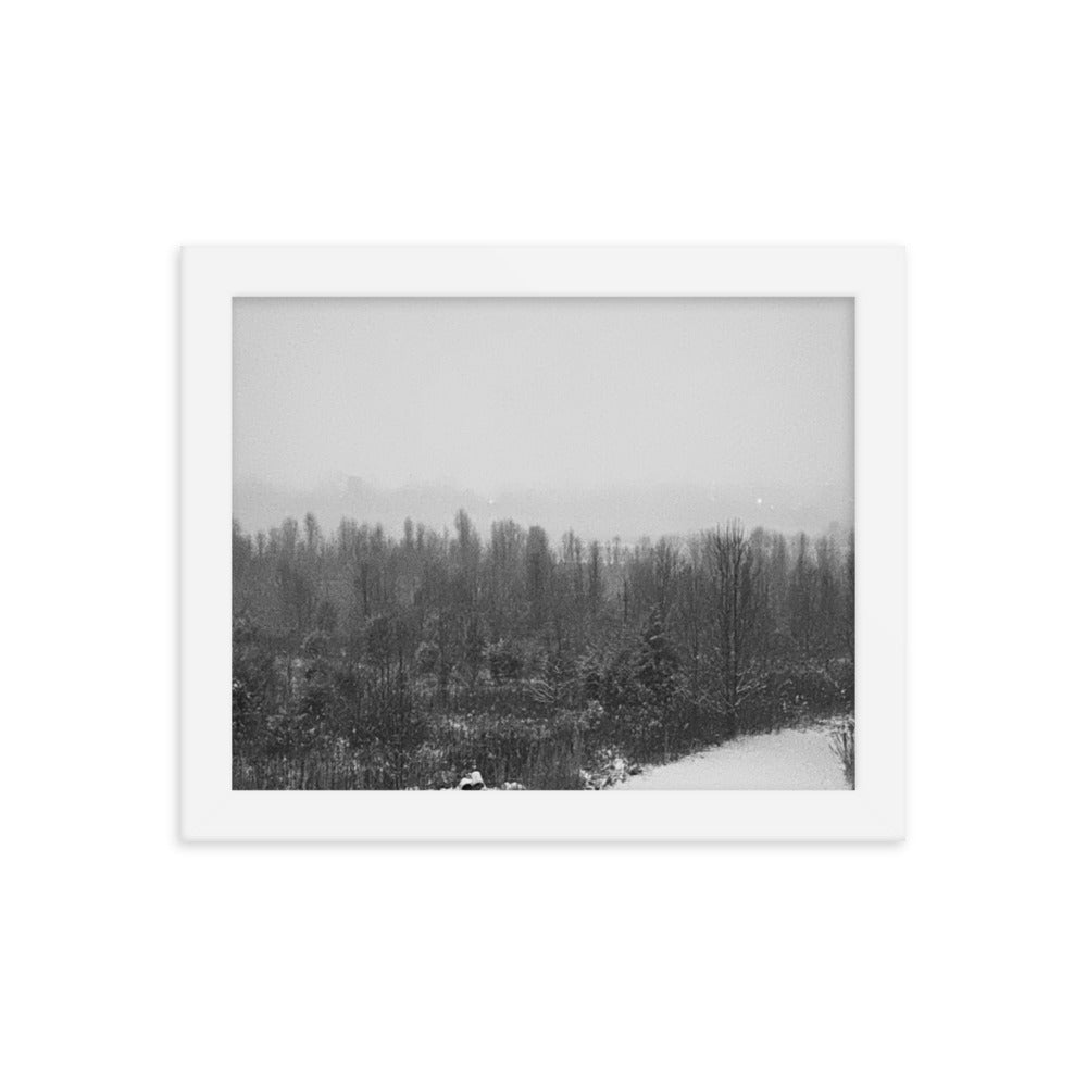 Snowy Path Framed photo paper poster