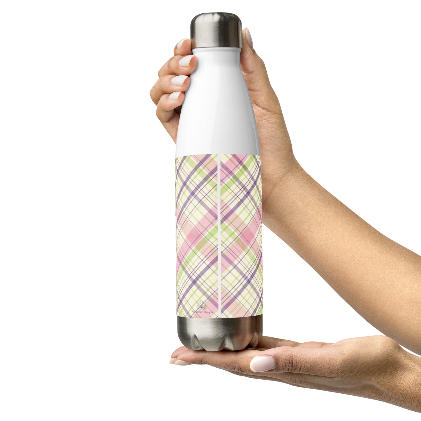 Pretty Plaid Stainless steel water bottle