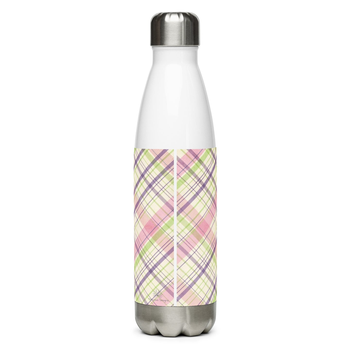 Pretty Plaid Stainless steel water bottle