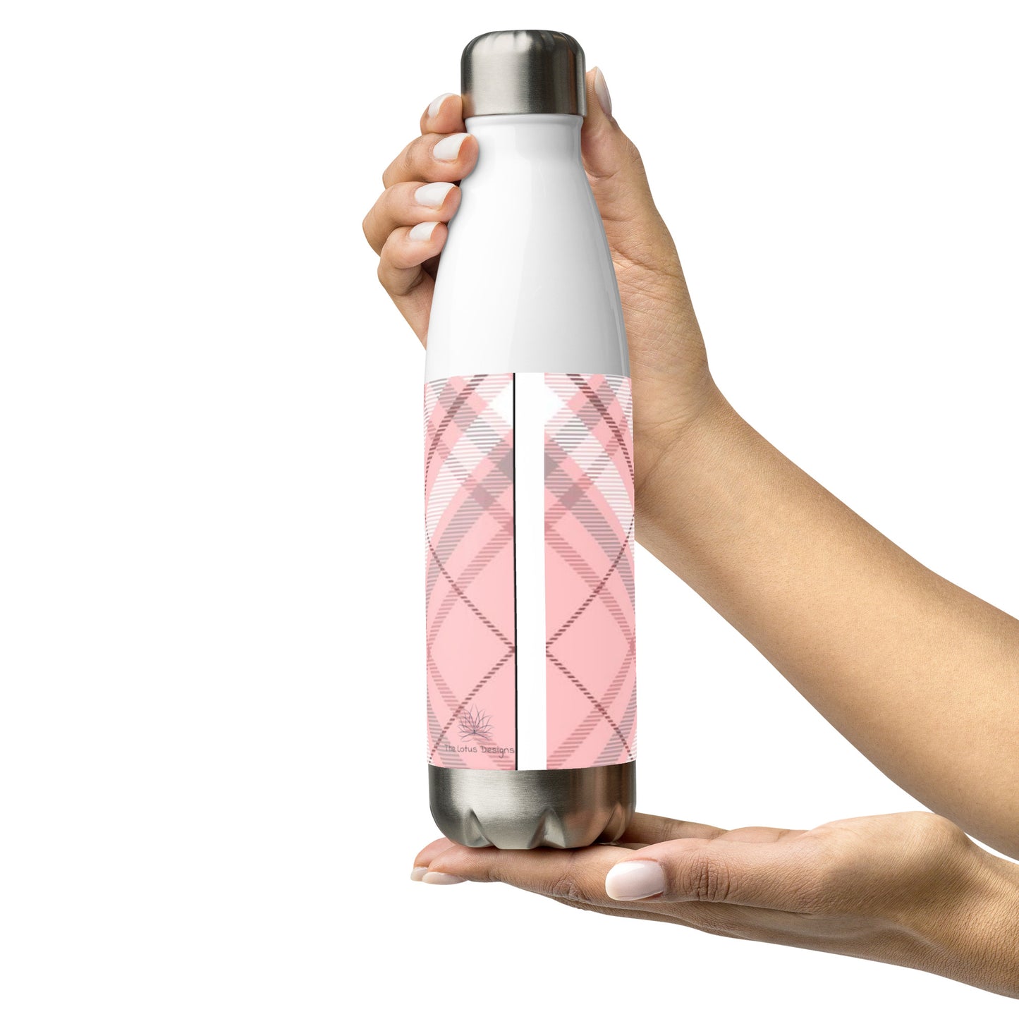 Pink Plaid Stainless steel water bottle