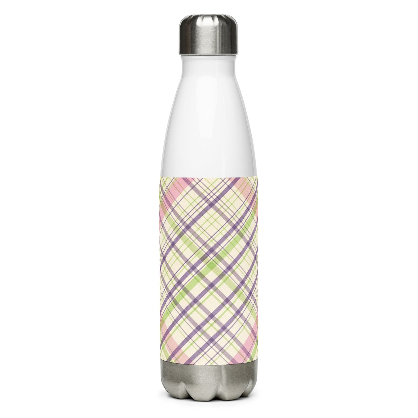 Pretty Plaid Stainless steel water bottle