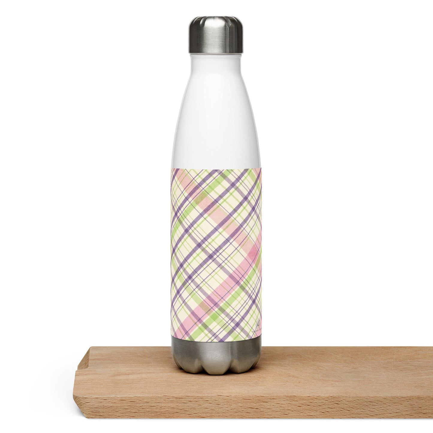 Pretty Plaid Stainless steel water bottle