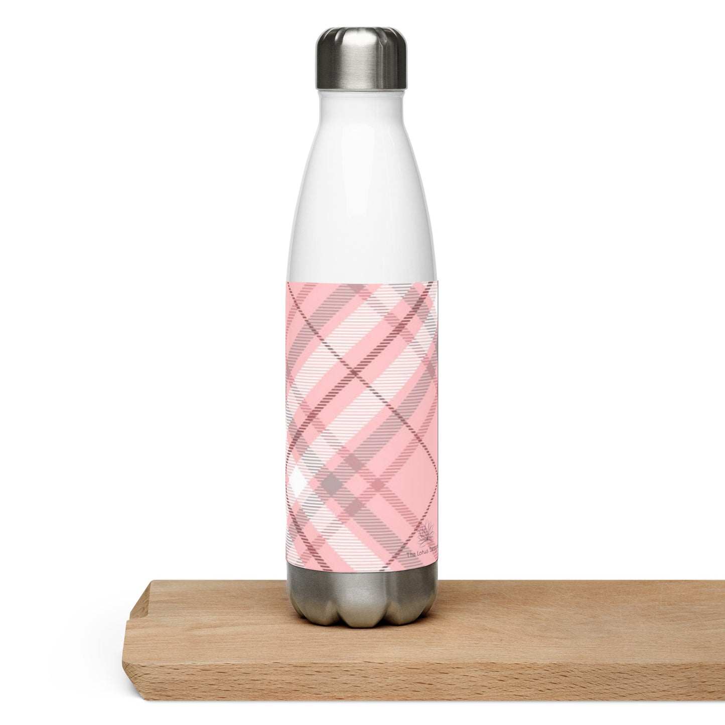 Pink Plaid Stainless steel water bottle