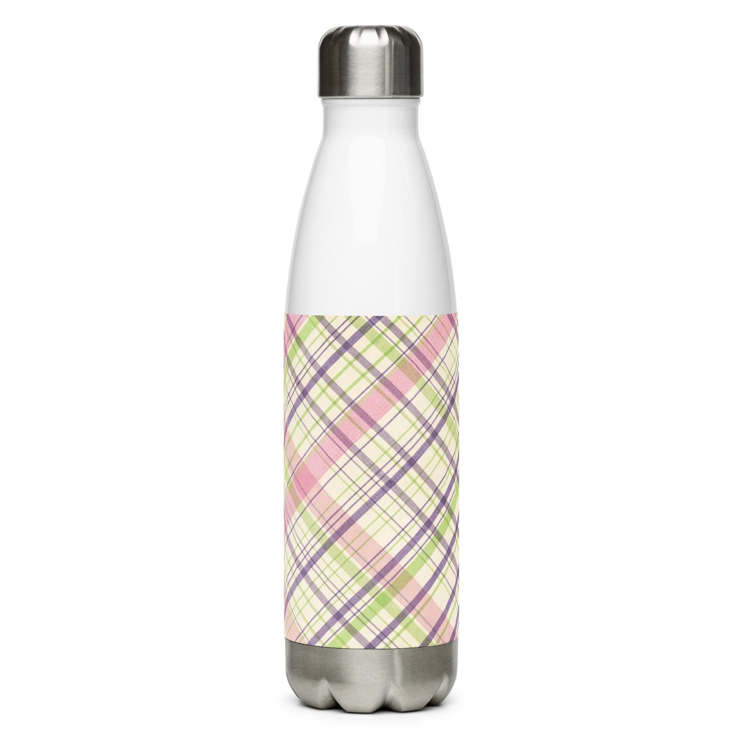 Pretty Plaid Stainless steel water bottle