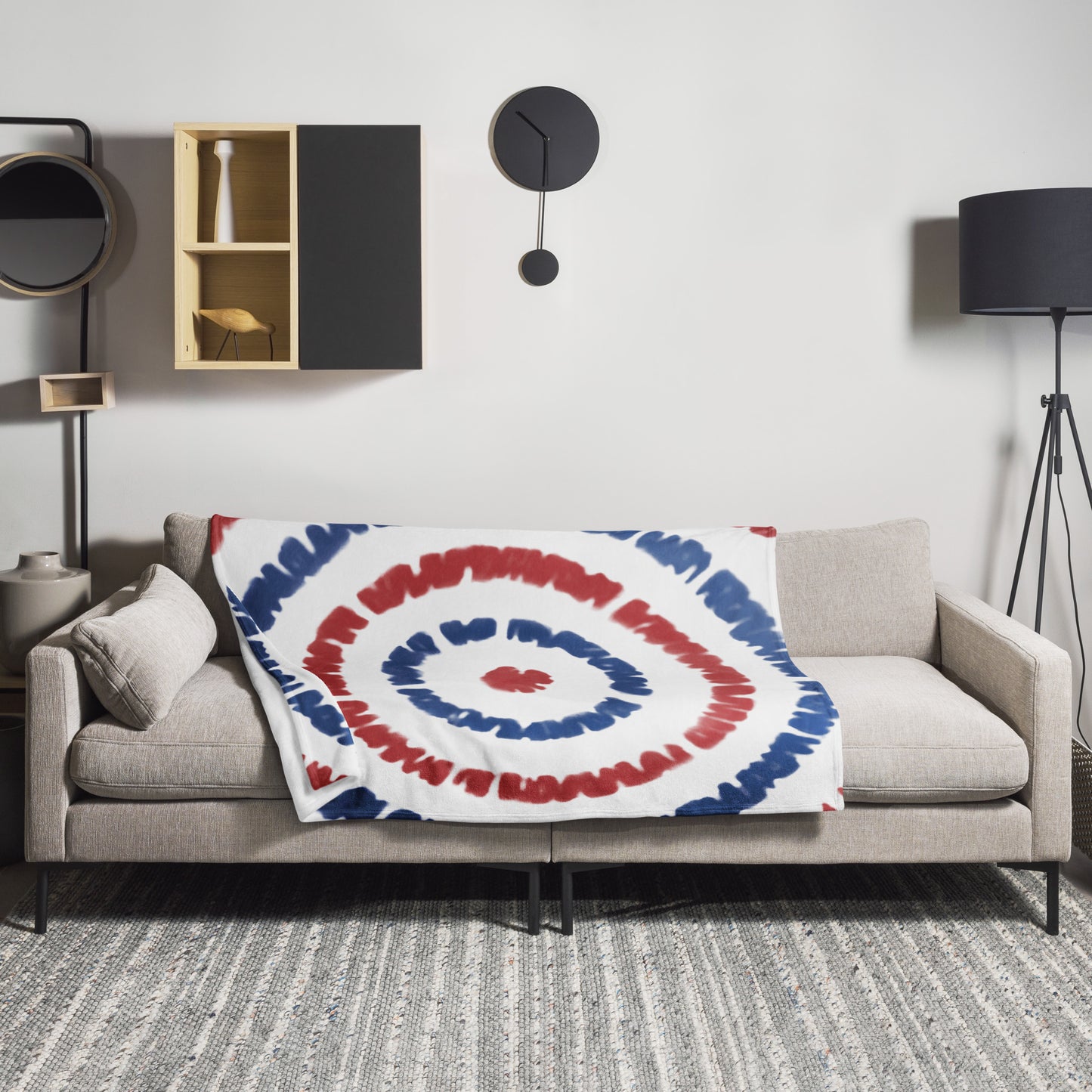 Red, White and Blue Bullseye Throw Blanket